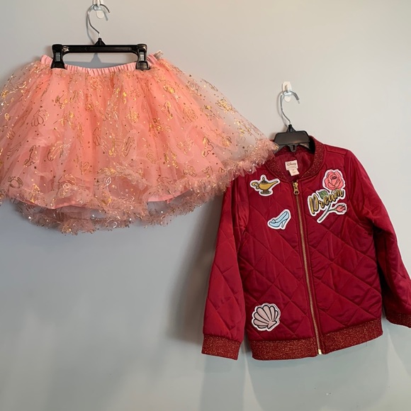 Disney Princess Bomber red jacket & matching tutu pink skirt.  Size 5-6 - Picture 10 of 10
